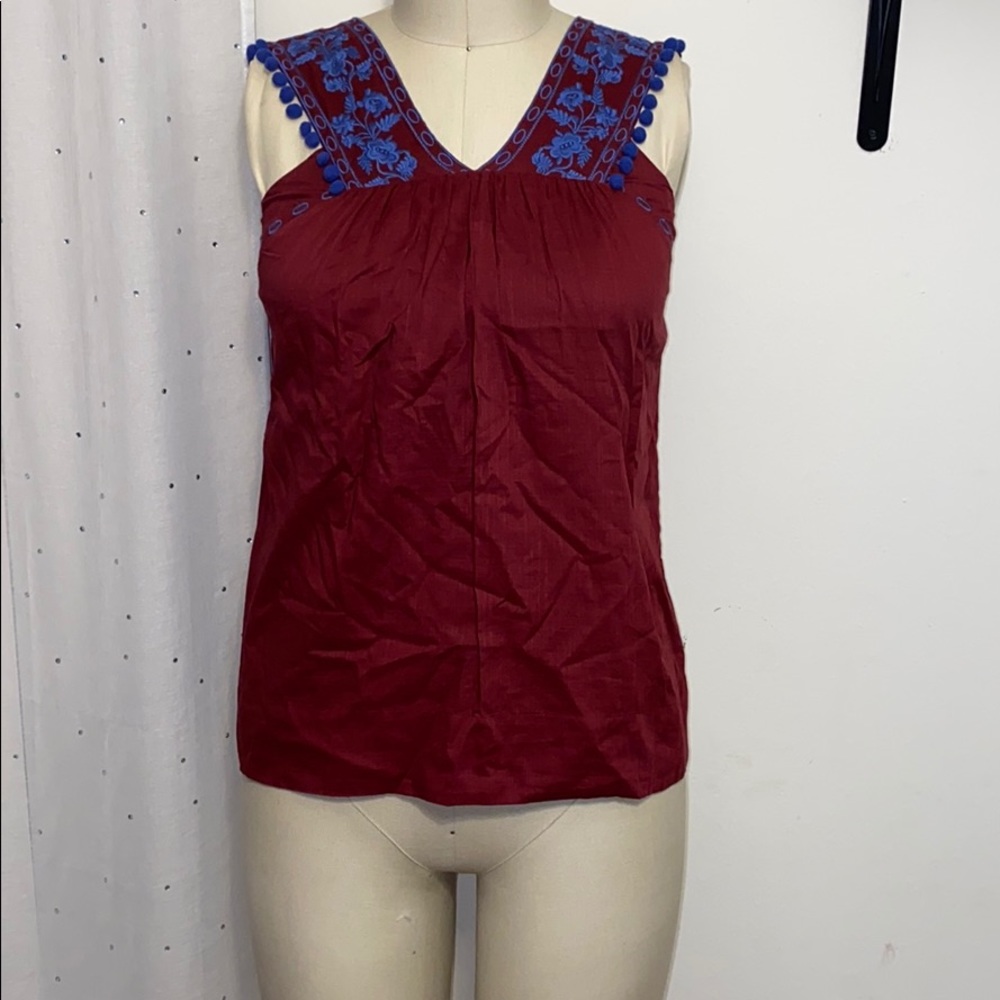 J. Crew Boho Embroidered Top